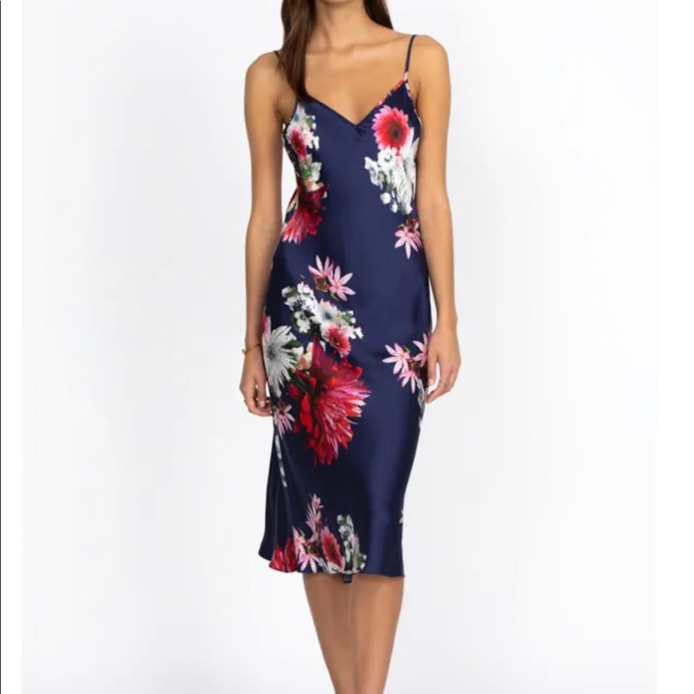 Johnny Was midi silk floral dress